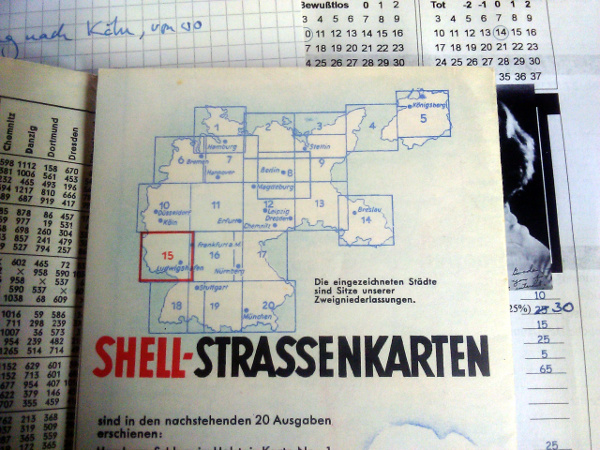 Shell-Straßenkarte mit Ostpreußen
