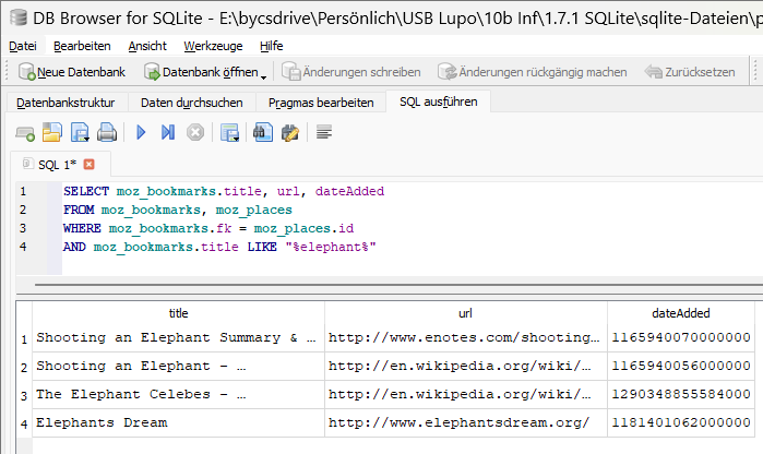 SQL und Cookies und Firefox