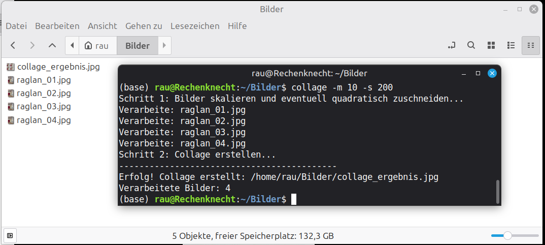 Bash-Skript und Nemo Actions: Eine Collage erstellen