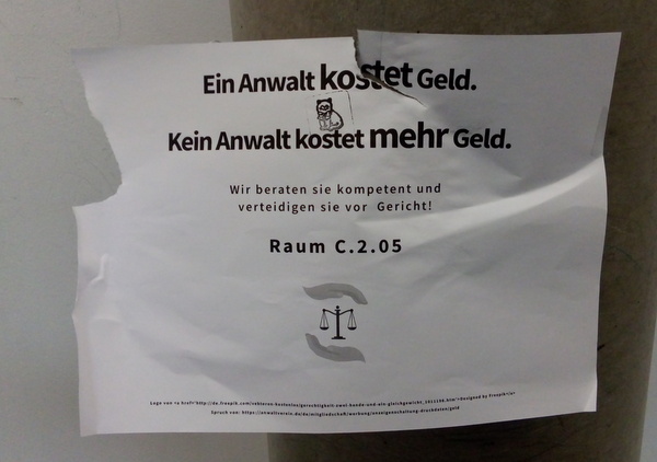 Reklameschild für Anwälte