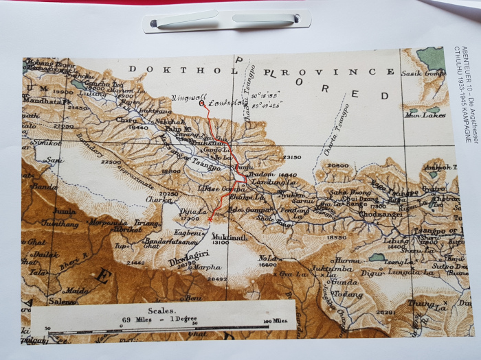 Alte Karte von Nepal